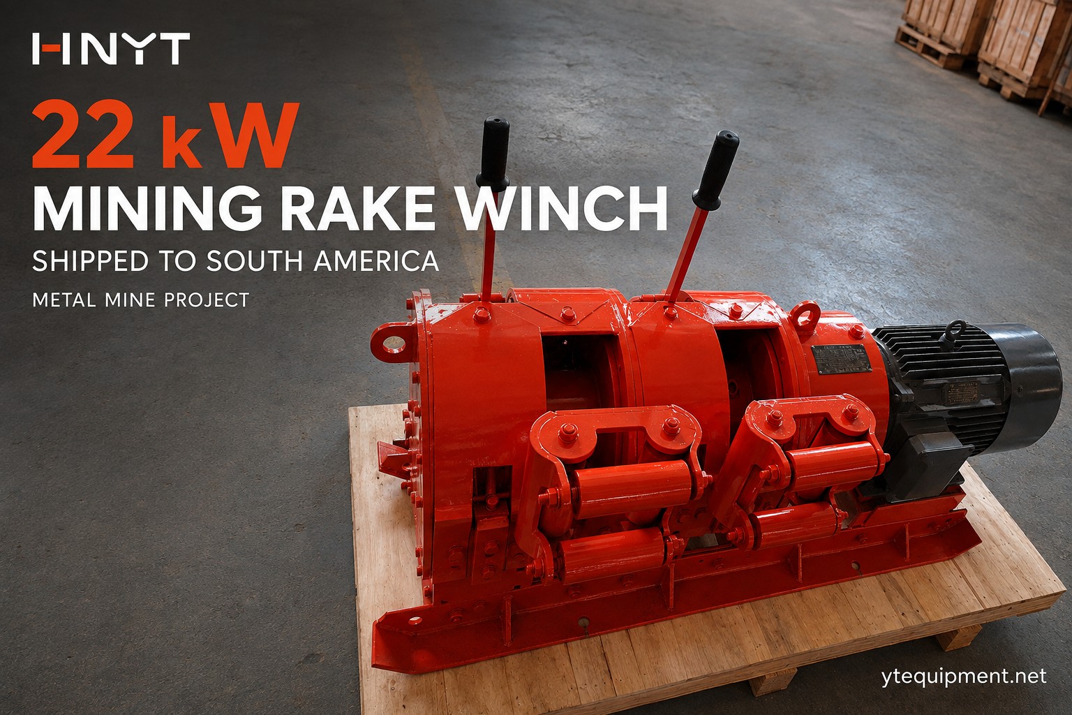 Winch de rastrillo para minería de 22 kW destinado al arrastre de mineral 
